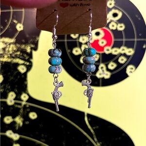 Sea Sediment Jasper and Silver Revolver Earrings